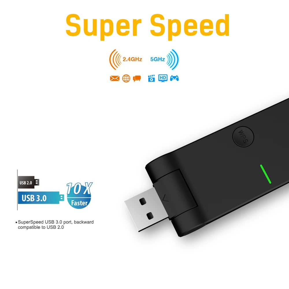 Wavlink USB2.0 AC600 USB wifi адаптер Wi-Fi адаптер Dual Band 2,4G/5G USB Беспроводной локальной сети картоприемник для ноутбук ПК настольный компьютер