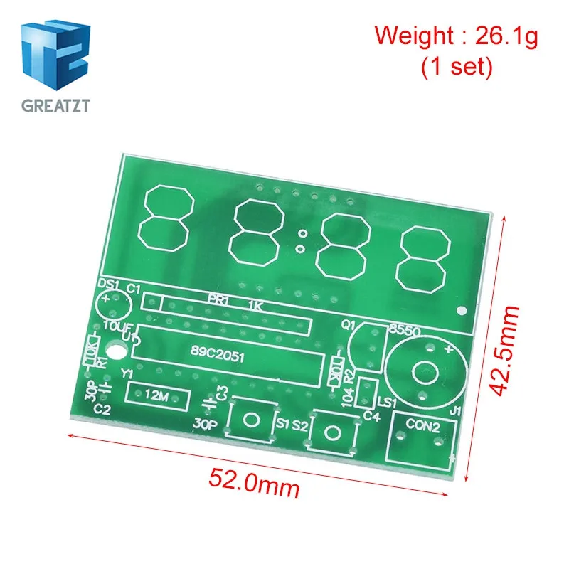 GREATZT AT89C2051 цифровой светодиодный Дисплей 4 биты электронные часы