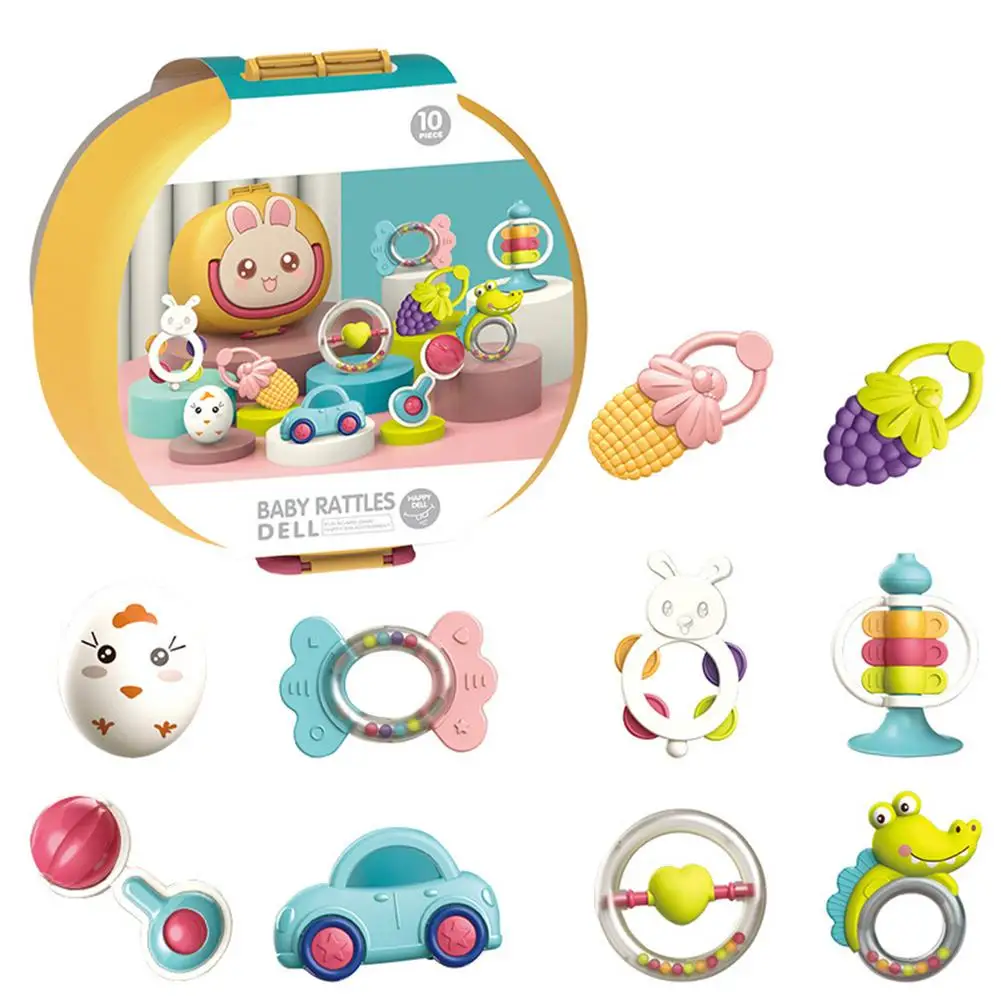 

10pcs Baby Toys Hand Hold Shaking Bell Cute Hand Shake Bell Ring Baby Rattles Toys Newborn Baby Bite Boiled Teether Toys