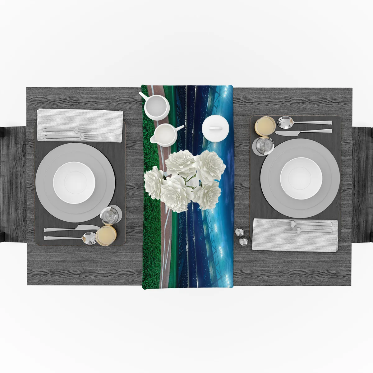 Baseball Field Stadium Match Cotton Linen Table Runner for Family Dinner Wedding Party Holiday Farmhouse Thanksgiving Christmas | Дом и сад