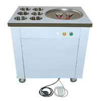 CBJ-1*6 New arrival big pans fried ice cream machine frying ice machine ice pan machine with 6 barrels