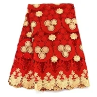 Супер хорошее качество Вишневый Дизайн Оптовая цена красный и желтый 5 ярдов