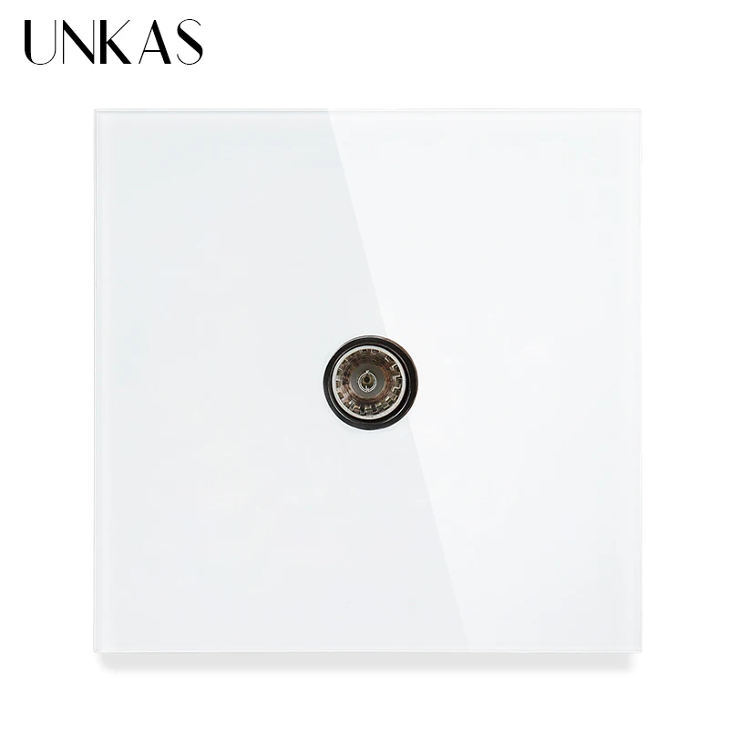 UNKAS серая Роскошная панель из закаленного хрустального стекла ТВ-разъем для