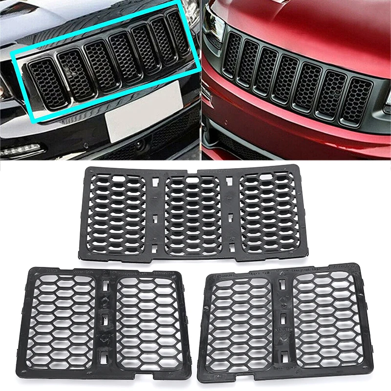Комплект вставок для решетки радиатора из АБС пластика Jeep 1 комплект передняя