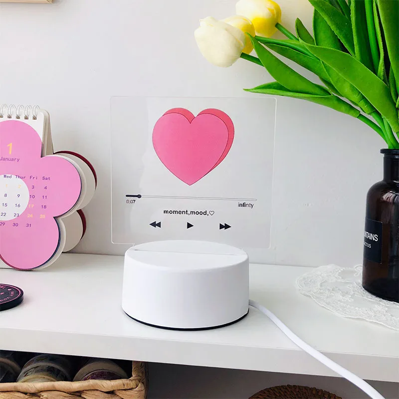 Романтическая любовь 3D лампа шар в форме сердца акриловый светодиодный