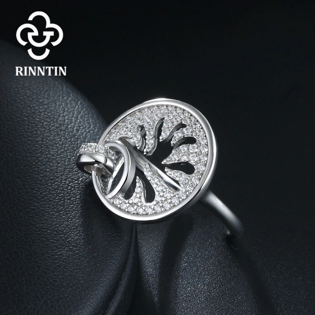 Rinntin Real 925 Sterling Silver Women Rings Original Design Adjustable Dreamcatcher Ring AAA Zircon Party Jewelry TSR102 | Украшения и