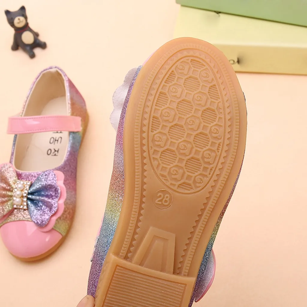 Kids Shoes For Girls Shoes Children Kids Casuals Shoe Baby Girl Pearl Bowknot Bling Single Princess Casual Shoes Zapatillas Nino