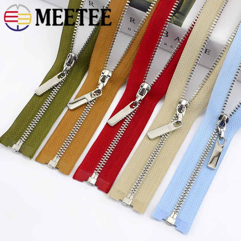 Металлические молнии Meetee 3 # 10 шт. с открытым концом 40/50/60/70 см на золотые и