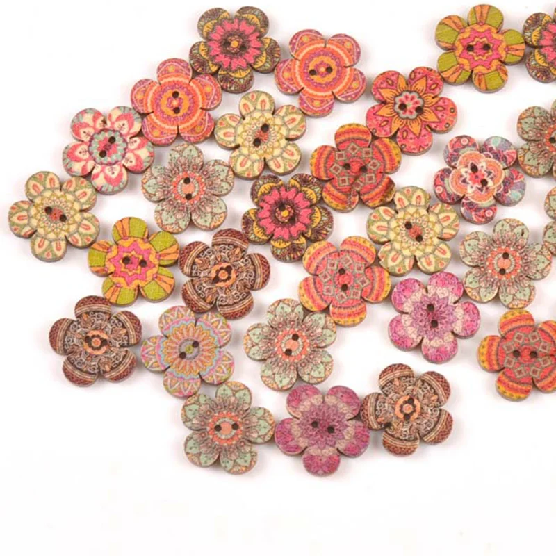 100 шт. деревянные пуговицы сливы винтажные моющиеся напечатанные ювелирные