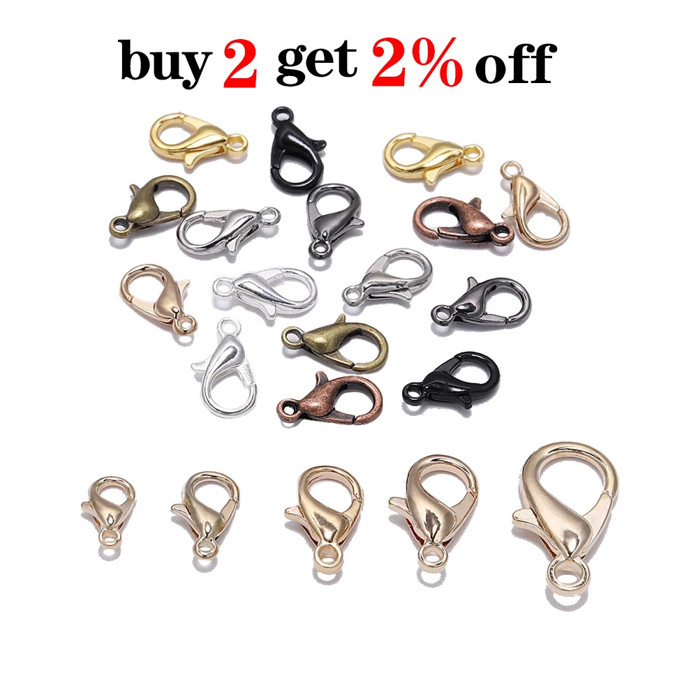 50pcs/lot  Jewelry Findings Alloy  Lobster Clasp Hooks For Jewelry Making Necklace bracelet Chain DIY Supplies Accessories