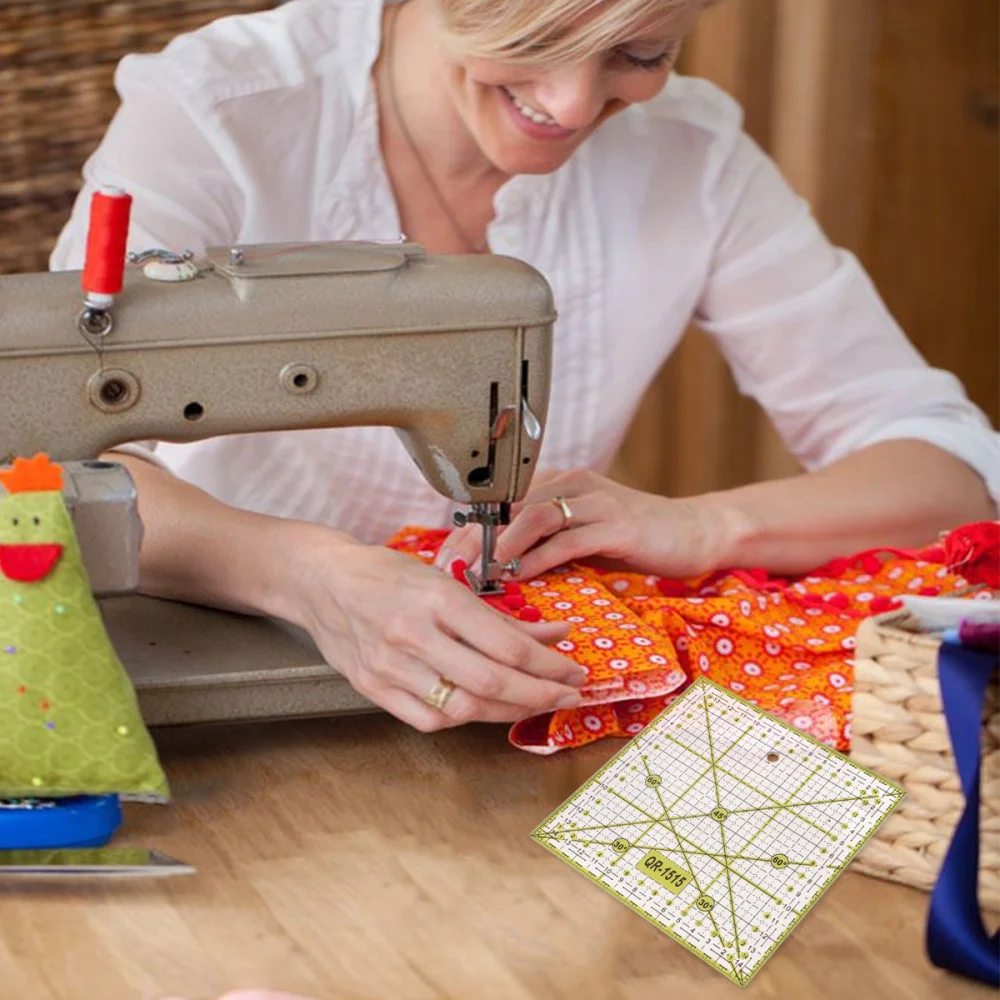 

1Pc Square Cloth Quilt Ruler Sewing Ruler Patchwork Ruler Grid Lines Garment Design for Easy Precise Cutting