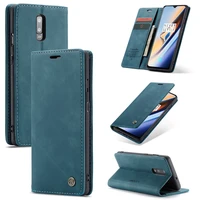 case for oneplus 7 leather magnetic flip cover card slot foldable stand support shockproof full protective cover for oneplus 7
