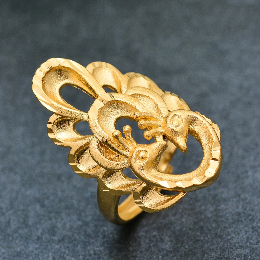 Wando эфиопское Золото Цвет Скраб Кольца для женщин/девочек Регулируемая форма