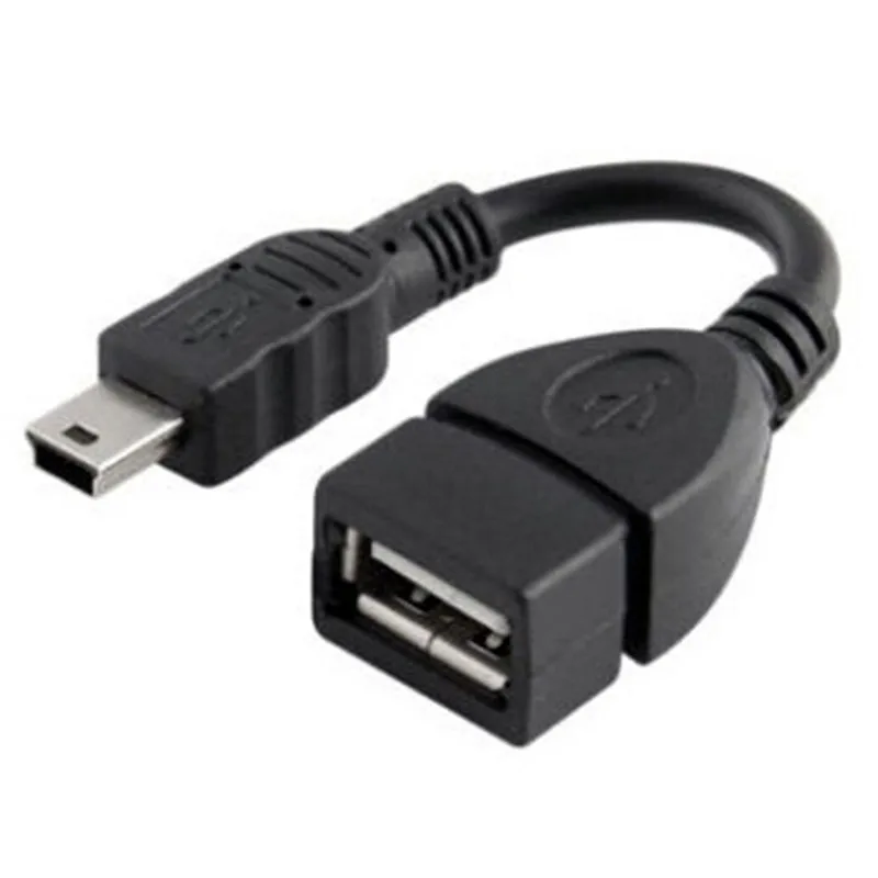 2Pc High Quality Portable Strong 5 Pin Male To USB 2.0 Female Adapter Converter Lightweight OTG Cable For Tablet PC Black#271090 |