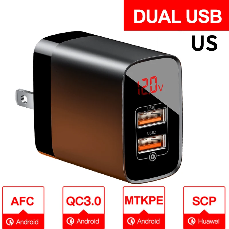 US Plug Black Baseus Quick Charge 3,0 USB зарядное устройство для iPhone samsung Xiaomi huawei мобильный телефон 18 Вт PD3.0 PD QC3.0 QC usb type C быстрое зарядное устройство - Тип штекера: US Plug Black