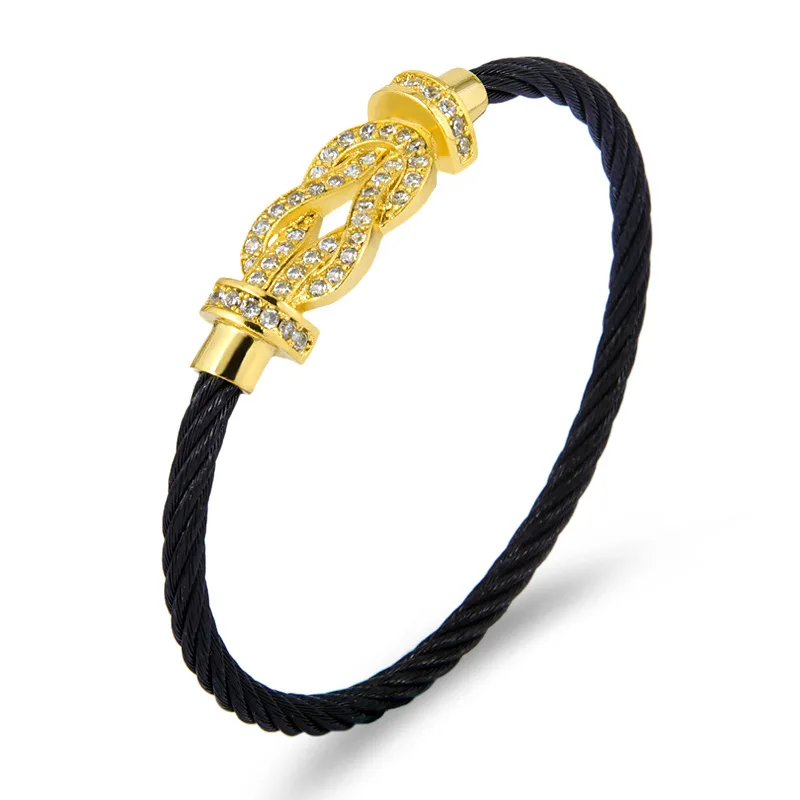 Браслет из нержавеющей стали винтовые манжеты браслеты с пряжкой провод кабеля