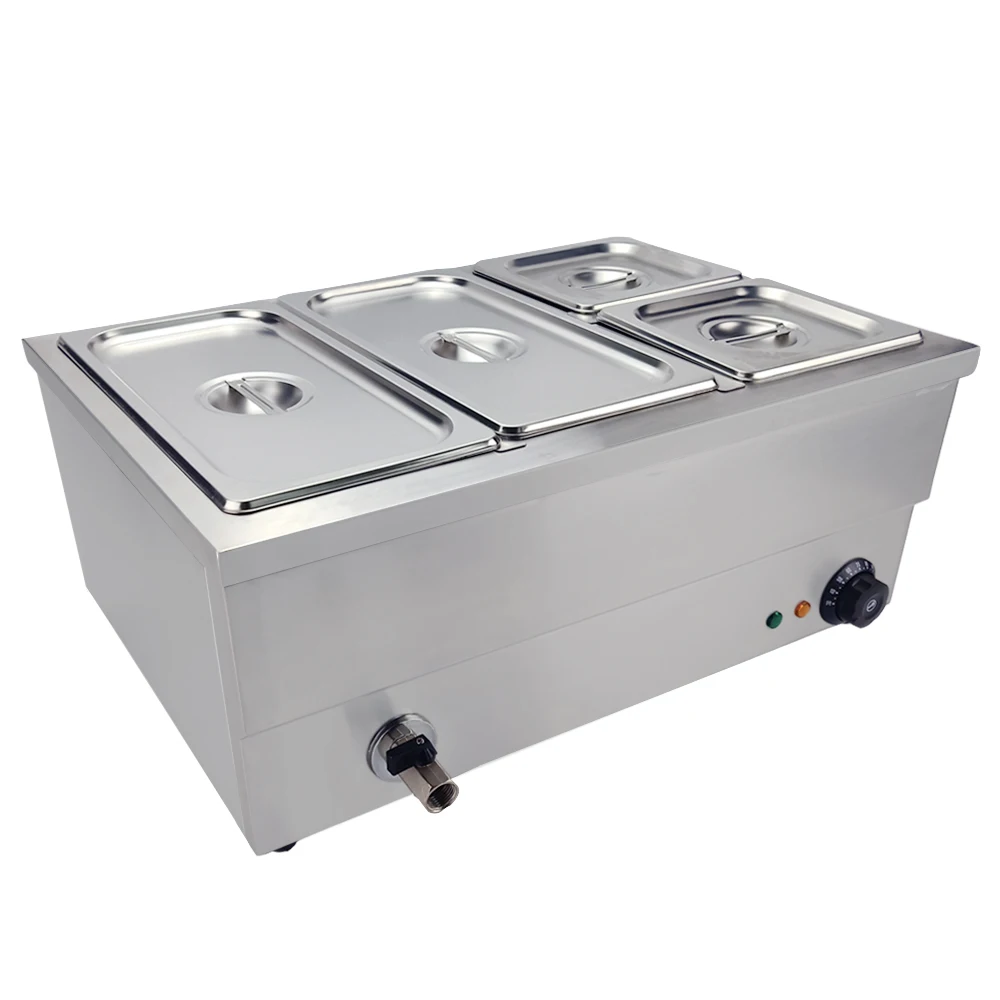 Ресторан Bain Marie подогреватель еды с краном коммерческий Bainmarie буфет лоток