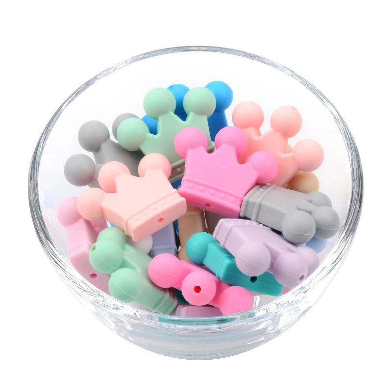 LOFCA-Cuentas de silicona sin BPA para dentici&oacute;n de beb&eacute;, accesorio de Clips para chupete, juguete para masticar, 50 Uds.-2