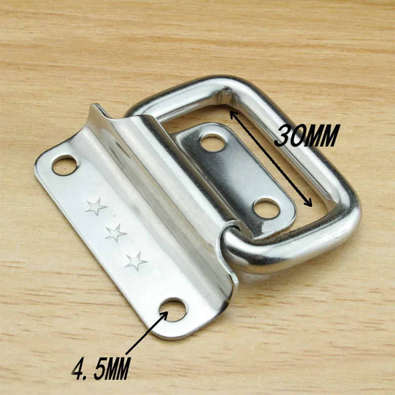 4pcs Cabinet Pull Thick Stainless Steel Ring Handle Loaded Trunk Drawer Toolbox Chest Lifting Puller | Обустройство дома