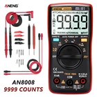 Цифровой мультиметр ANENG AN8008 True-RMS, 9999 отсчетов, квадратный волновой амперметр напряжения с термопарой, ЖК-подсветкой, портативный