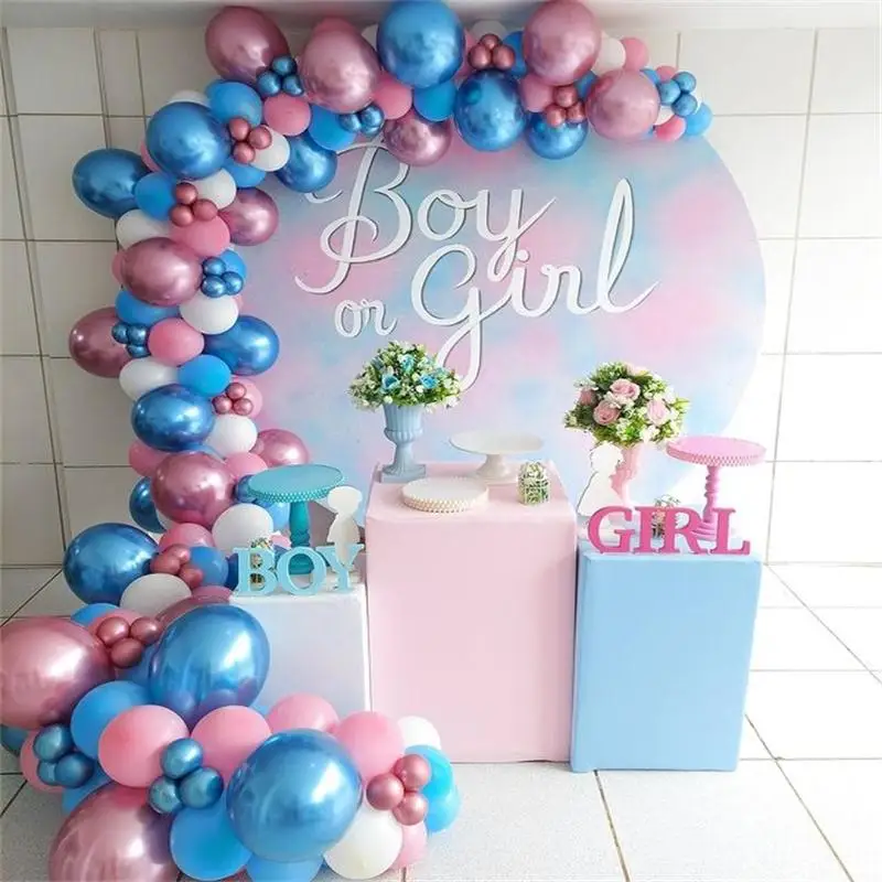 

145 шт. синий Matel красный воздушных шаров из латекса, цвета: розовый, белый шар на день рождения свадьба Babyshower вечерние для мальчиков и девочек,...