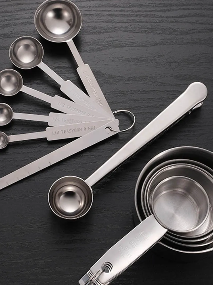 

Набор из 12 ложек и стаканов, стаканы из нержавеющей стали, штабелируемые столовые ложки с выравнивателем