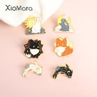 Эмалевые булавки в виде мультяшных животных Foxs Fish Броши с кроликами, Значки для рубашек, рюкзаков, милые подарки для женщин и мужчин, ювелирные изделия на заказ