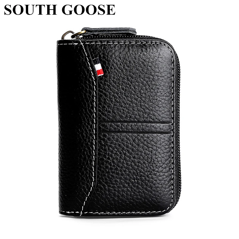 Держатель для визиток SOUTH GOOSE унисекс из воловьей кожи с кармашком мелочи и