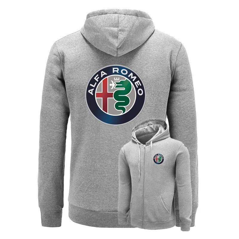 Мужские толстовки с принтом alfa romeo однотонный кардиган на молнии спортивная