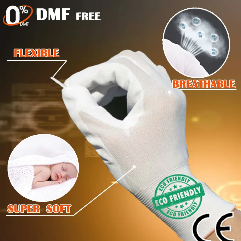 

High Quality 24 Pieces/12 Pairs Anti Static ESD Working Gloves PU Coated Palm Protective Safety Glove DMF Free Type.