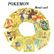 In Stock Pokemon Metal Cards In Spanish Vmax Pokemon Cards Original Bikachu Charizard Golden Cards Collection Game Children Toy
