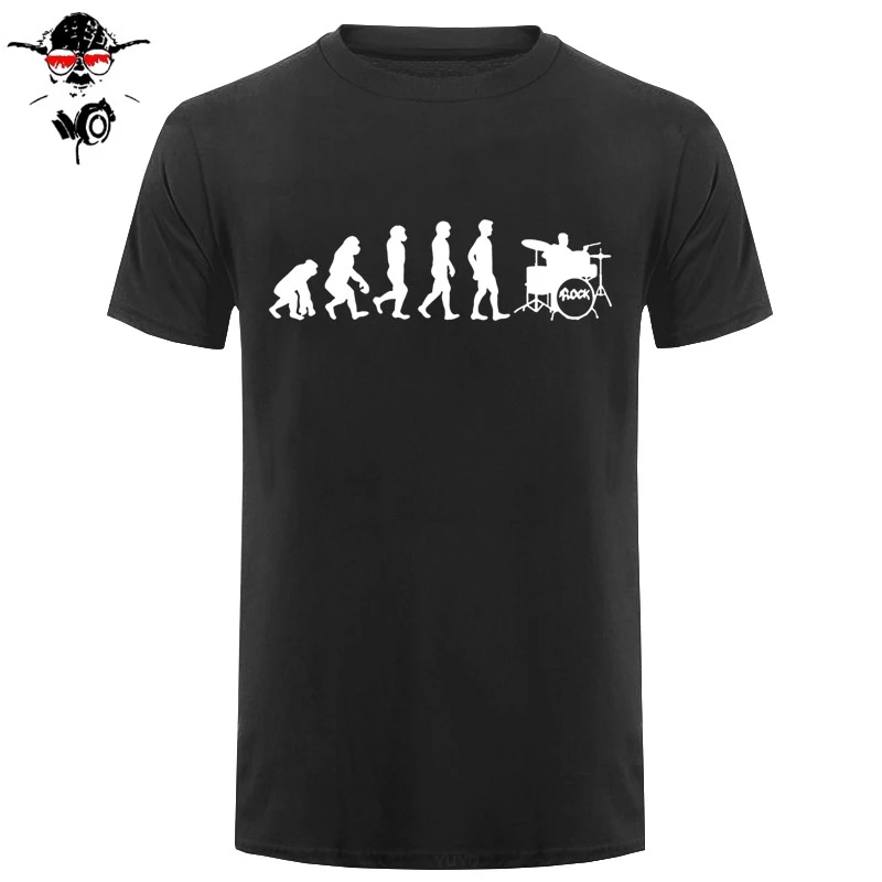 Новая Эволюция барабанщик футболка музыка рок ролл рубашки летняя мода короткий