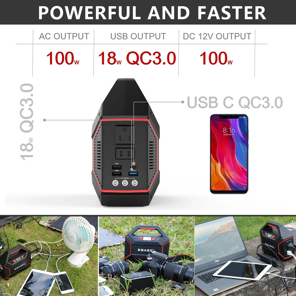 Портативный источник питания 155WH AC выход генератор Soalr многофункциональная