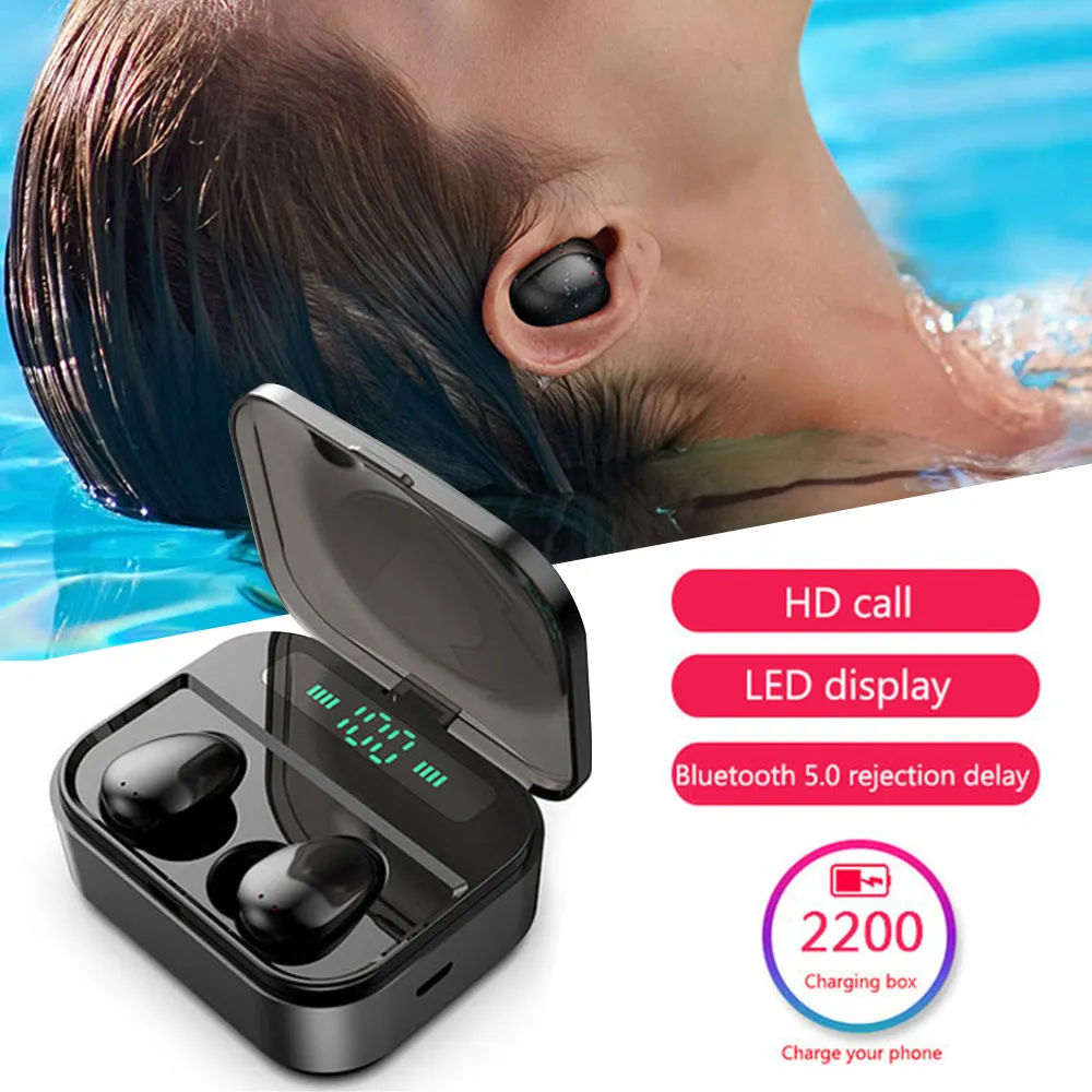 

Earphones Wireless Bluetooth V5.0 IPX7 Waterproof 2200mAh TWS Earphone Mini Wireless Sports Headsets HIFI Earphones For Samsung