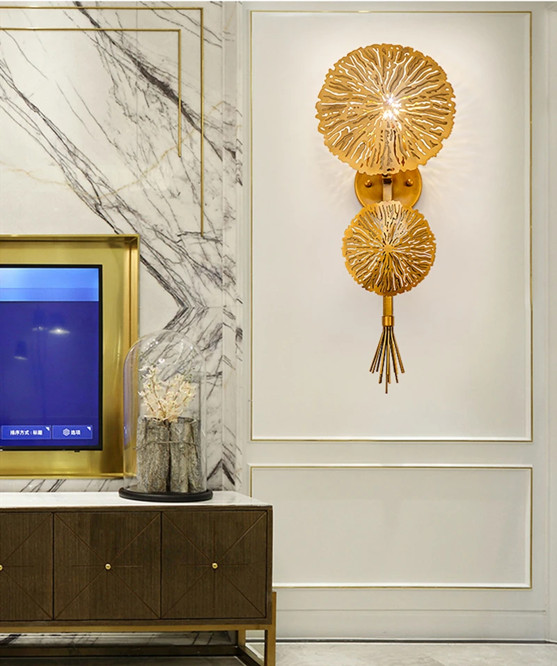 Золотой настенный светильник модный светодиодный роскошный дизайн хорошее