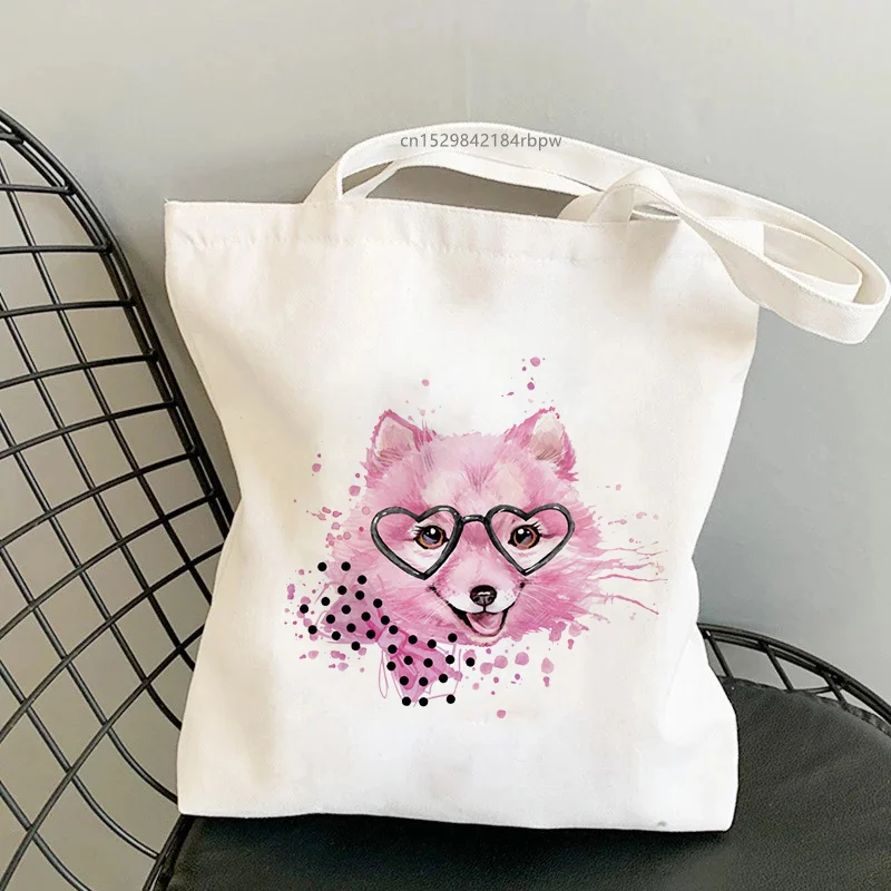 

Cutie Puppy Animal Girl's Fashion 2021 New Shoulder Canvas Chic Casual Ins Large Student Shopper Street Handbag Wallet Women Bag
