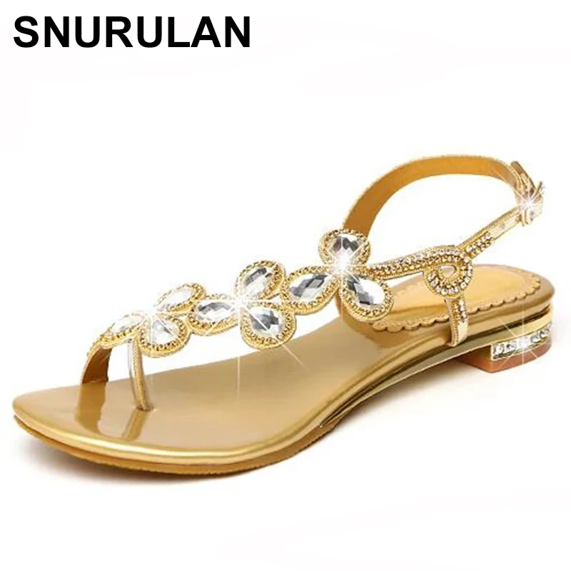 

SNURULAN 2021 Summer Female Shoes New Ladies Casual Leaf Shoes Sexy Crystal Design Women Sandal Hot Ladies Flip Flop Shoes