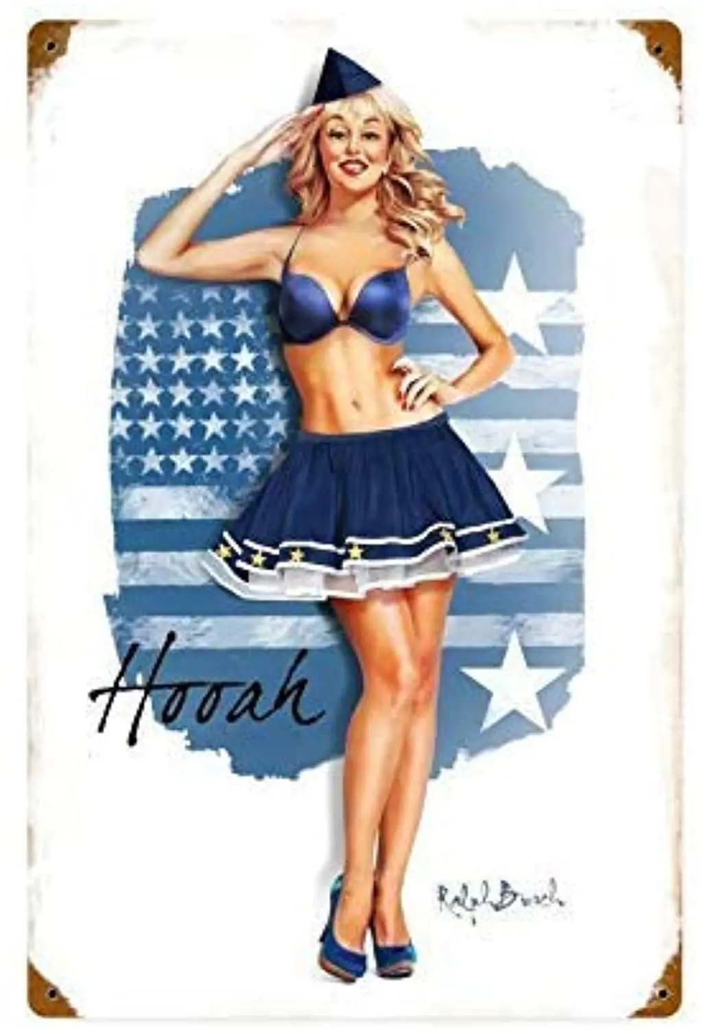 

Pin,Up Girl Airce Girl, Ретро винтажный бар, металлический жестяной знак, постер, настенное искусство, декор для паба, бара 12X8 дюймов