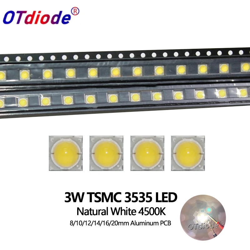 

10PCS 1W 3W High Power XPE LED Beads 3535 SMD Diode Chip Neutral White 4500K Replace CREE XP-E2 XPG2 For Biycle Flashlight