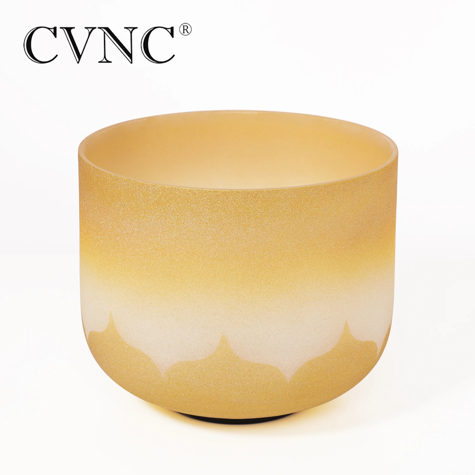 CVNC 12 Inch Gold Lotus Chakra Quartz Crystal Singing Bowl C/D/E/F/G/A/B Note with Free Ruuber Mallet and O-ring for Meditation enlarge