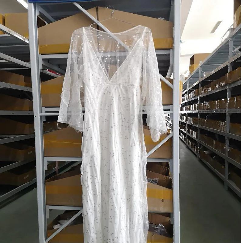 Женское длинное платье с блестками и звездами в стиле феи свадебное вечернее для