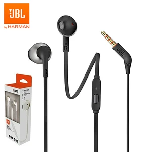 original jbl t205 3 5mm wired headset stereo music earbuds in ear hifi sport earphones 1 button control hands free call with mic free global shipping