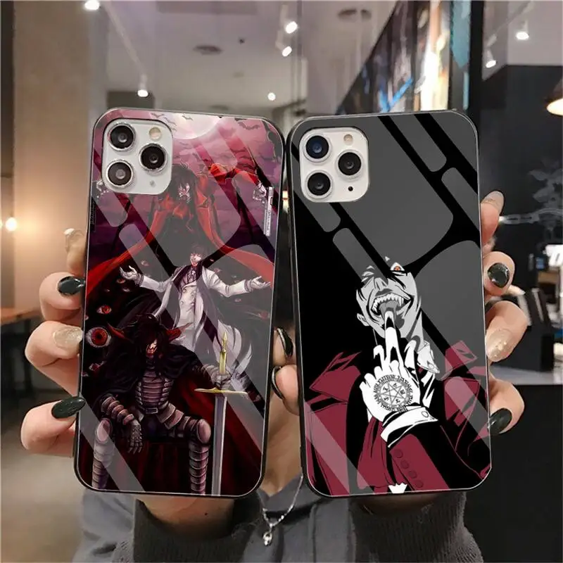 

Anime Hellsing Alucard Fan Phone Case Tempered Glass For iPhone 12 Pro Max Mini 11 Pro XR XS MAX 8 X 7 6S 6 Plus SE 2020 Cover