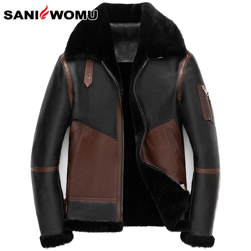 Одежда для охоты пальто из овечьей кожи мужская зимняя куртка с отложным