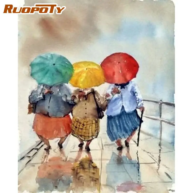 RUOPOTY рамка для рисования по номерам Рисунок Картина ручная роспись Настенная
