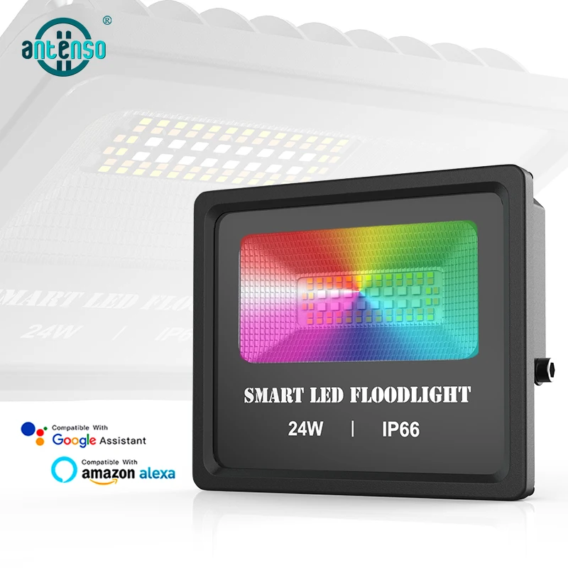 

Smart RGB Spotlight Wall Outdoor Lighting 220V 110V LED FloodLight 24W Reflector LED Flood Light IP66 Waterproof Warm Cold White