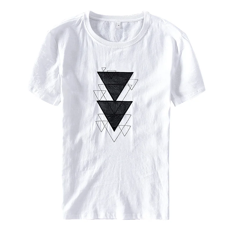 

Мужская льняная футболка с коротким рукавом, Повседневная футболка, лето 2020