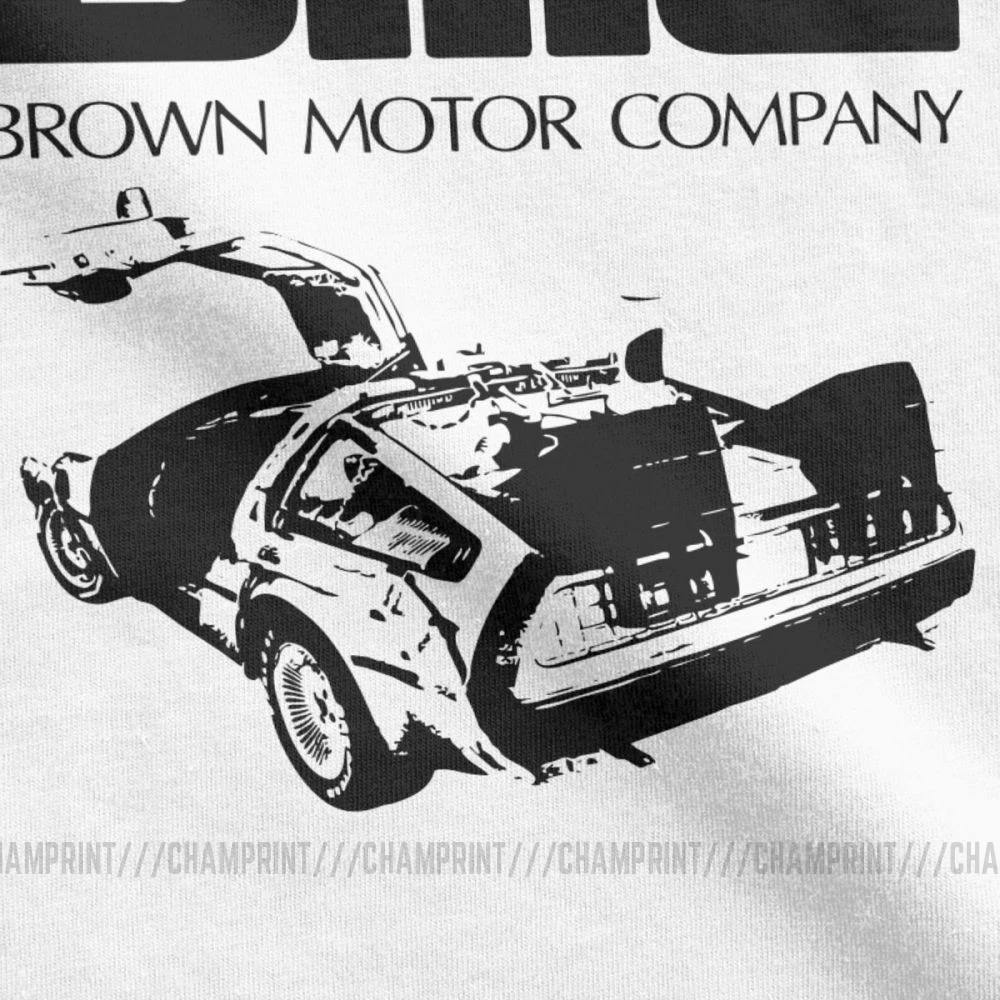 Назад в будущее футболка Time Machine мужская коричневая с мотором Винтажная вырезом