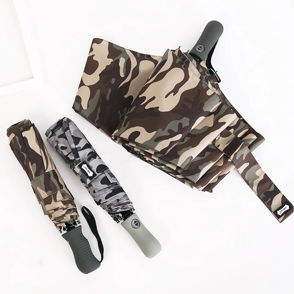 Online Ombrello Automatico Uomo Donna Grande Pieghevole Stile Mimetico Ombrello Antivento Paraguas 8 Nervature Ombrello Da Golf Grande Pioggia