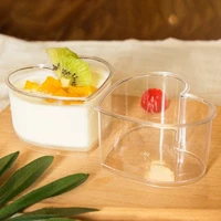 10pcs150ml plastic dessert cup disposable heart shaped transparent mousse pudding cup party wedding decoration supplies